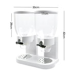 TOQUE Double Cereal Dispenser Dry Food White-2006733302328856578