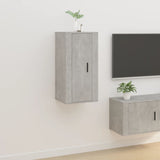 Wall Mounted TV Cabinet Concrete Grey 40x34.5x80 cm - Front View