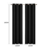 2x Blockout Curtains Panels 3 Layers Black-2018816655131545602