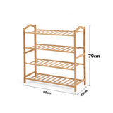 Levede Bamboo Shoe Rack Storage Wooden - Front View