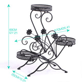 Levede Plant Stand Outdoor Indoor Metal Black-2018816658419879938