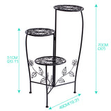 Plant Stand Outdoor Indoor Flower Pots Black - Front View