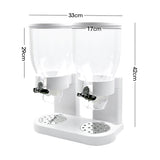 TOQUE Double Cereal Dispenser Dry Food White - Front View