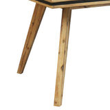 Dining Table 180cm Medium Size Solid Acacia Wooden Frame in Silver Brush Colour - Side View