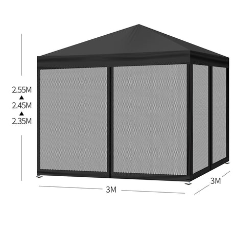 Mountview Gazebo Pop Up Marquee Outdoor Black-2018816886715846658