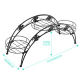 Levede Plant Stand Outdoor Indoor Metal Black - Front View