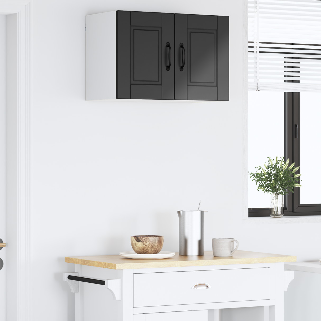 Wall Cabinet PORTO Black 60 x 31 x 40 cm Engineered Wood