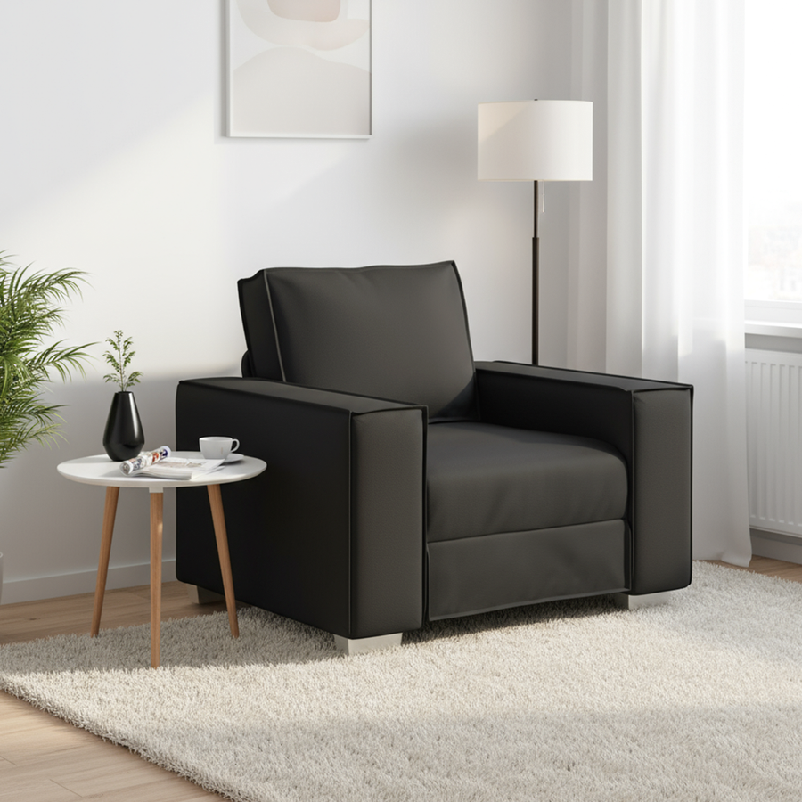 Sofa Chair Black 100 cm Faux Leather