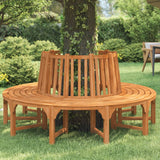 Round Tree Bench Ø208 cm Solid Wood Eucalyptus - Front View