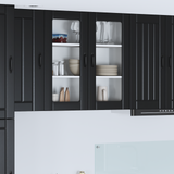 Wall Glass Cabinet LUCCA Black 80 x 31 x 80 cm Engineered Wood - Side View