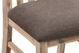 2x Wooden Frame Leatherette in Solid Acacia Wood & Veneer Dining Chairs in Oak Colour - Side View