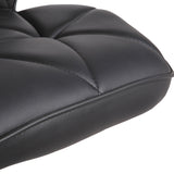 2X Black Bar Stools Faux Leather Mid High Back Adjustable Crome Base Gas Lift Swivel Chairs - Top-Down View