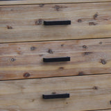 Dresser with 6 Storage Drawers in Solid Acacia With Mirror in Silver Brush Colour - Side View