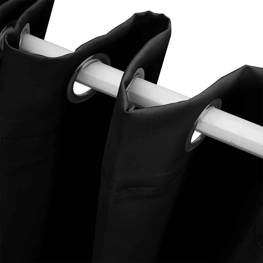 2x Blockout Curtains Panels 3 Layers Black-2018816655131545603