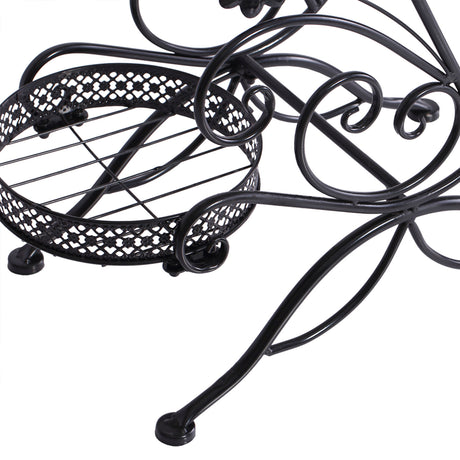 Levede Plant Stand Outdoor Indoor Metal Black-2018816658419879939