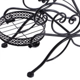 Levede Plant Stand Outdoor Indoor Metal Black - Side View