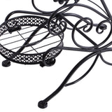 Levede Plant Stand Outdoor Indoor Metal Black - Side View