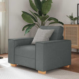 Sofa Chair Dark Grey 100x78x84 cm Fabric - Front View
