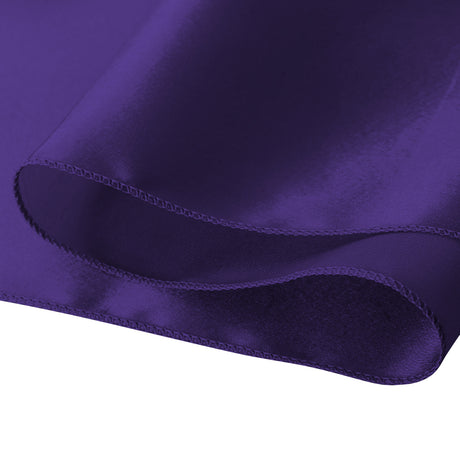 50x Table Runners Coloured Satin Chair Eggplant-2018816772781772804