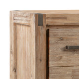 Tallboy with 4 Storage Drawers Assembled in Oak Colour Solid Wooden - Top-Down View