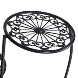 Plant Stand Outdoor Indoor Flower Pots Black - Top-Down View