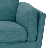 3 Seater Sofa Teal Fabric Lounge Set for Living Room Couch with Wooden Frame - Side View