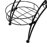 Levede Plant Stand Outdoor Indoor Metal Black - Top-Down View