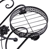 Levede Plant Stand Outdoor Indoor Metal Black - Top-Down View