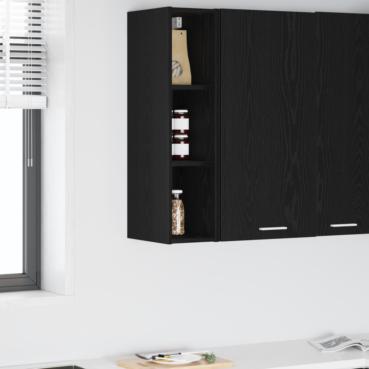 Hanging Cabinet Black Oak 20 x 29,5 x 80 cm Engineered Wood