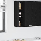 Hanging Cabinet Black Oak 20 x 29,5 x 80 cm Engineered Wood - Side View