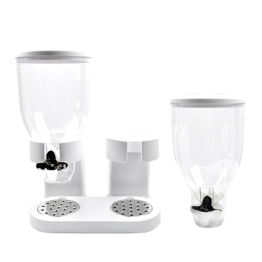 TOQUE Double Cereal Dispenser Dry Food White-2006733302328856581