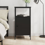 Bedside Cabinet Black 41x31x80 cm Engineered Wood - Front View