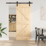 Sliding Door NARVIK 85 x 210 cm (152.5 cm) Natural and Black