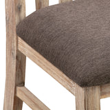 2x Wooden Frame Leatherette in Solid Acacia Wood & Veneer Dining Chairs in Oak Colour - 45-Degree Angle