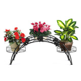 Levede Plant Stand Outdoor Indoor Metal Black - 45-Degree Angle