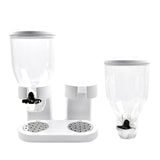 TOQUE Double Cereal Dispenser Dry Food White - 45-Degree Angle