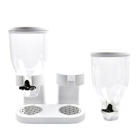TOQUE Double Cereal Dispenser Dry Food White-1954802892246487045