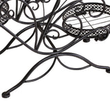 Levede Plant Stand Outdoor Indoor Metal Black - 45-Degree Angle