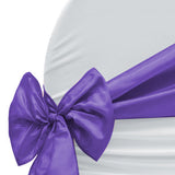 50x Table Runners Coloured Satin Chair Eggplant - 45-Degree Angle