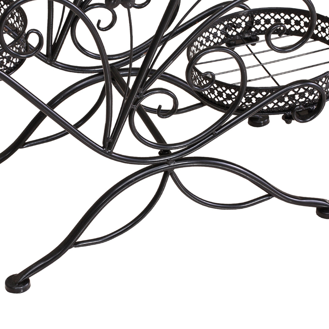 Levede Plant Stand Outdoor Indoor Metal Black-2006732927412604933