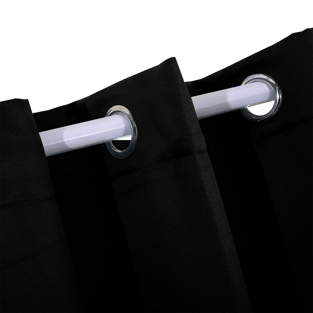 2x Blockout Curtains Panels 3 Layers Black-2018816655131545605