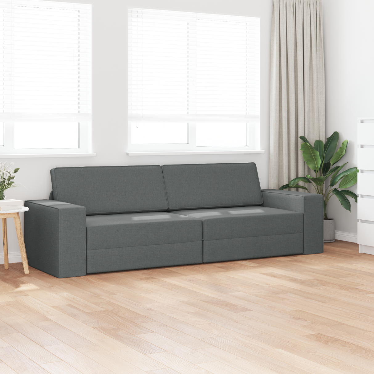 Sofa Bed Dark Grey 245 x 78 x 77 cm Fabric