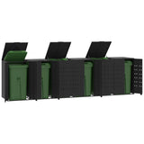 Wheelie Bin Storage for 6 Bins Black 414x79x117 cm Steel - Front View