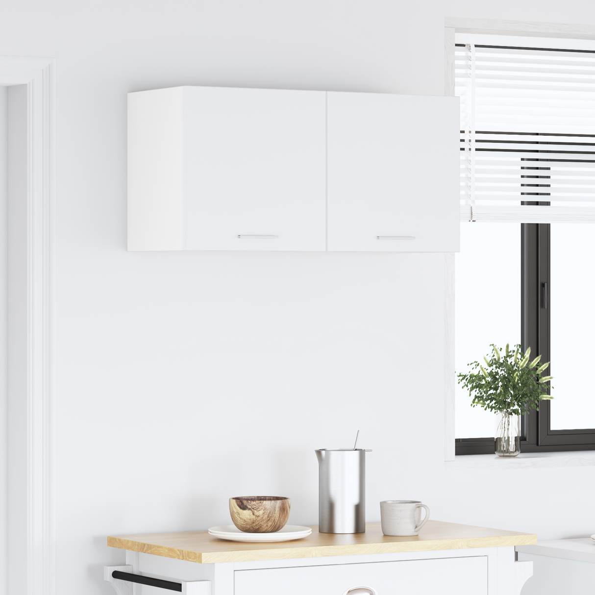 Hanging Cabinet with Door White 80 x 31 x 40 cm Engineered Wood