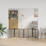 Dog Gate 4 pcs Black 80 x 60 cm Galvanised Steel - Side View