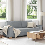 3-Seater Sofa Light Grey 220x78x84 cm Fabric - Front View