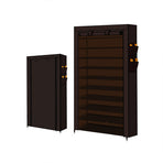 Levede 10 Tier Shoe Rack Portable Storage Brown-2006733139115905030