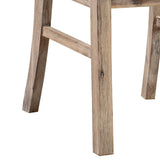2x Wooden Frame Leatherette in Solid Acacia Wood & Veneer Dining Chairs in Oak Colour - Rear View