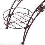 Levede Plant Stand Outdoor Indoor Metal Bronze - Rear View