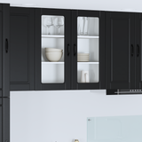 Wall Glass Cabinet PORTO Black 80 x 31 x 80 cm Engineered Wood